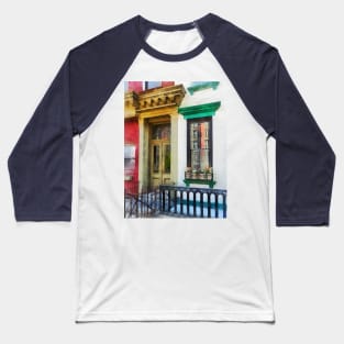 Hoboken NJ - Window With Reflections and Windowbox Baseball T-Shirt